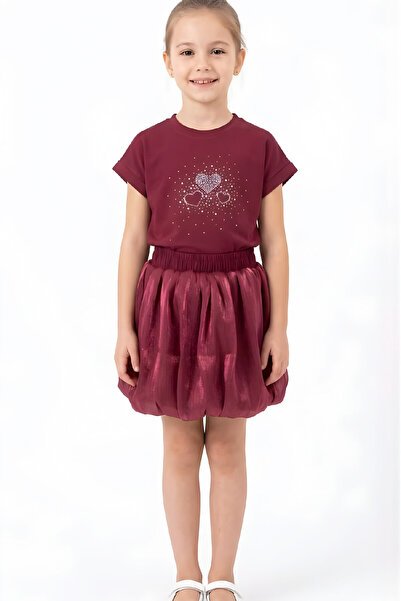 MODANINO Κοριτσίστικο Σετ Φούστας Σιφόν Janjanlı με Μπαλόνια 3-10 Ετών 12641DS