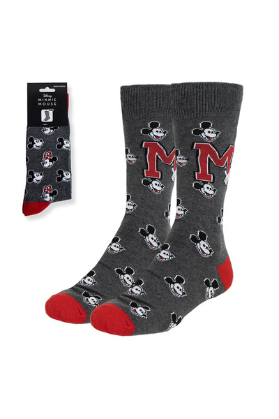 Disney Mickey Mouse Μακριές κάλτσες Μίκυ Μάους, Μ 38-45 EU, Γκρι