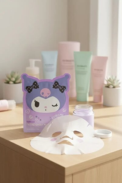 SANRIO Kuromi Lisanslı Baskılı Kağıt Yüz Maskesi