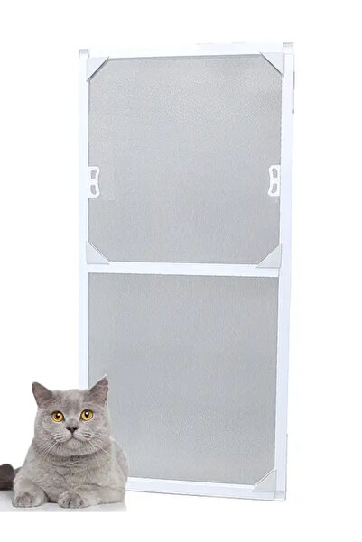 Kamataş Papuçlu Sabit Sök Tak Yırtılmaz Kapı Kedi Sinekliği (PET TÜL) Beyaz 9...
