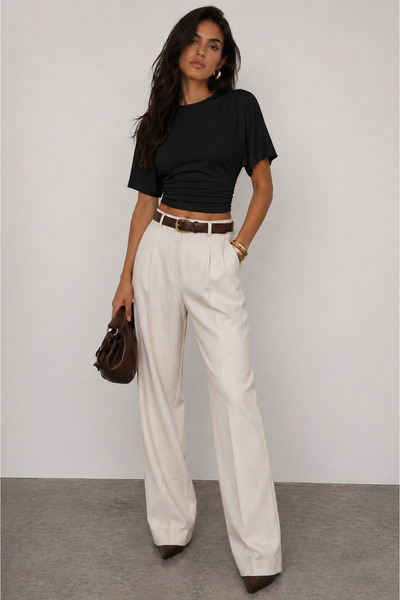 kikiriktekstil 10820 Γυναικείο μπλουζάκι από 100% βαμβάκι με λεπτομέρεια με κ...