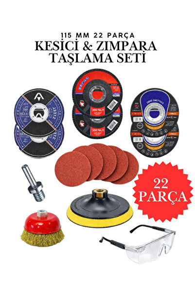 KAYRA LEATHER CRAFT 22 Parça Spiral Avuç İçi Taşlama Seti - 115mm Cırt Zımpar...