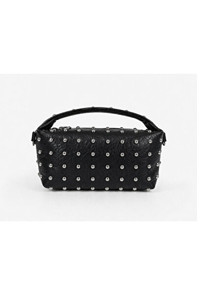 BagsBunny Kadın Zımbalı El Çantası – Mini Bag, Gümüş Detaylı, Deri Görünümlü