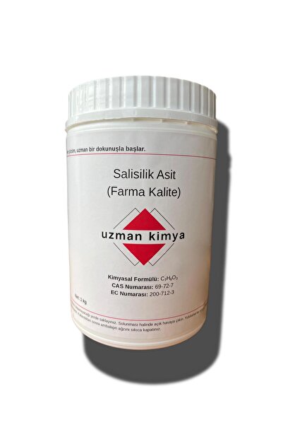 Salisilik Asit – Kozmetik ve Cilt Bakım Hammaddesi – 1 Kg Kavanoz– Peeling ve Anti-Akne / Salicylic Acid