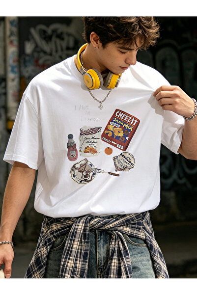 bolivia's Hand-Painted Style Snack Fruit Live in Dream Printed Short-Sleeve R...