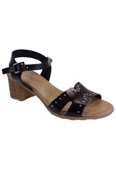 Porronet Shoes Γυναικεία Πέδιλα Δερμάτινα FI2626 Μαύρο