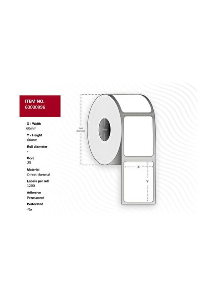 CAPTURE Etichetă 60 x 60 - Core 25. Galben. Acoperit cu strat superior. DT. P...