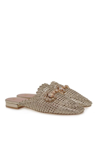 Exe Shoes Γυναικείες Παντόφλες Mules 39W-081 Πλατίνα U439W0811L46