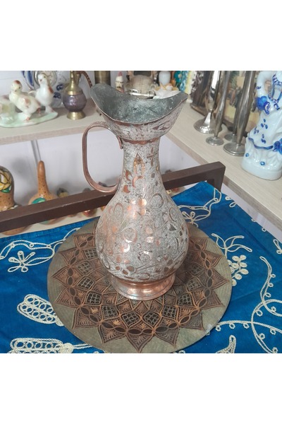 hatıralar Antika Bakır Sürahi ve Tepsi