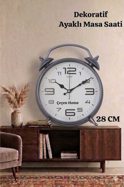 ÇEÇEN HOME (1 Adet) Renkli Çerçeveli Dekoratif Yuvarlak Masa Saati, Salon-Otu...