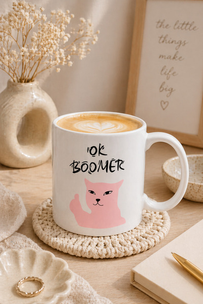 Duxy Mug with Funny Writing and Cat – Designed Porcelain Mug – Fun Gift for O...