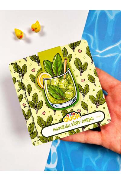 OverDuck Kuzu Kulağı Kokteyl Mıknatıslı Kitap Ayracı – Fresh Green Magnetic B...