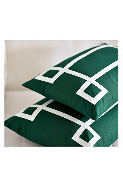 METİNEV Decorative Navy Blue White Pillow Case