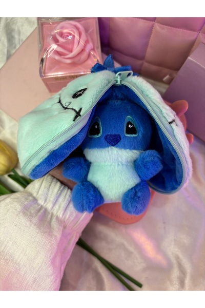 TATLIŞ Açılır kapanır fermuarlı cüzdan model stitch karakterli anahtarlık/hed...
