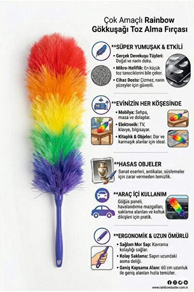 Otaru Püsküllü Toz Alma Aparatı Yumuşak Temizlik Fırçası Pratik Temizlik Aparatı