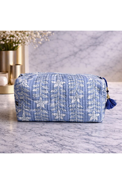 Tohfa Luxe Ruza Handmade Block Printed Pouch - Large