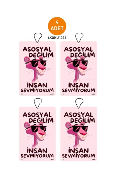 JR Jetreklam 4'lü Set Özel Tasarımlı Konuşan Dekoratif Oto Araç Kokusu Ve Aks...