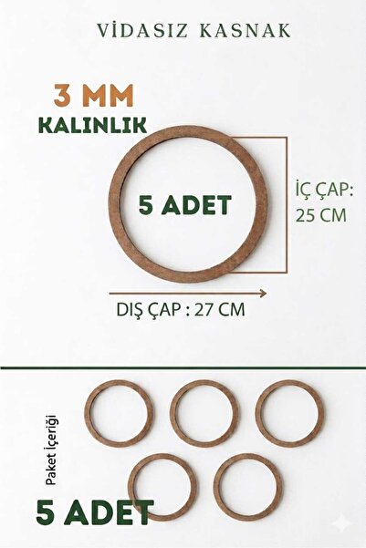 MUJA DEC 27 CM ÇAPINDA 3MM KALINLIK-5ADET KASNAK