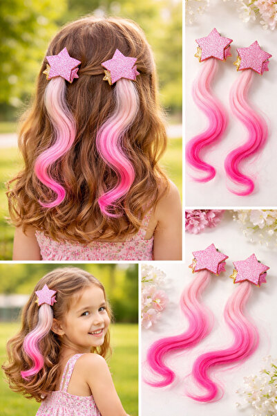 Nisankids Glittery Star Hair Clips Colorful Hair Set of 2 – Girls' Accessories