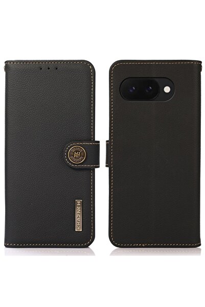 KHAZNEH Custer Leather Θήκη Πορτοφόλι Black (Google Pixel 9a 5G)