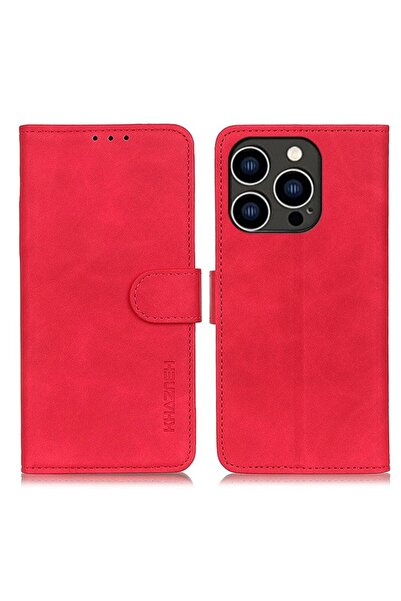 KHAZNEH Retro Leather Θήκη Πορτοφόλι Red (Apple iPhone 16 Pro Max)