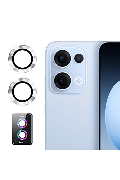 ENKAY Oppo Reno13 5G Κρίκοι Προστασίας για Κάμερα - Lens Protector Rings Silver