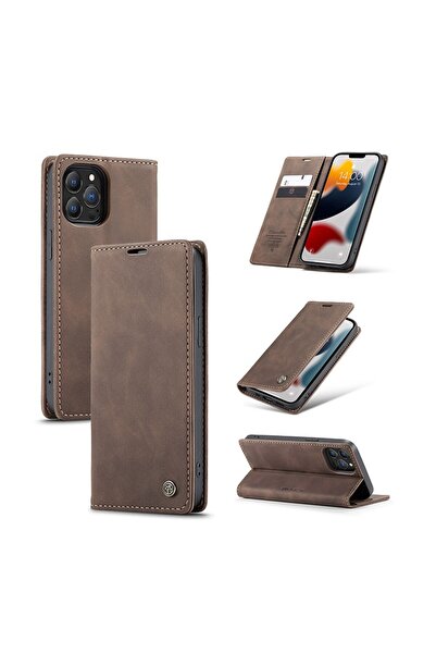Caseme -013 Πολυλειτουργική Θήκη Βιβλίο Καφέ (Apple iPhone 13 Pro)