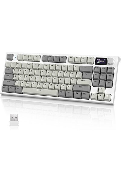 RK RK86 Kablosuz Mekanik Klavye, Gaming Klavye Conta Montajlı, 3 Mod (2.4Ghz/...