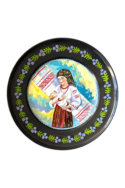 Ceramica Martinescu Farfurie decorativa 30 cm pictata manual – taranca cu beb...