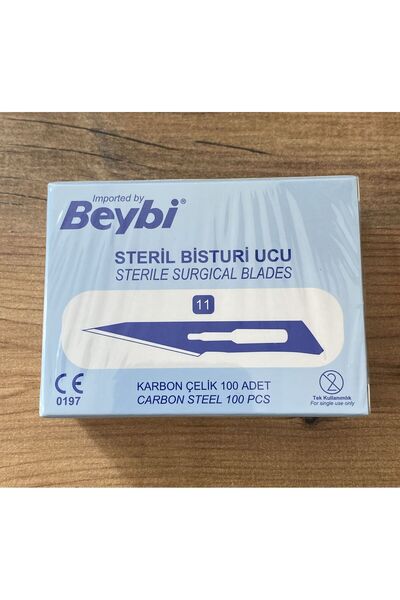 Beybi OPERASYON KESİM UCU NO: 11 (steril) (100 ADET) PASLANMAZ ÇELİK