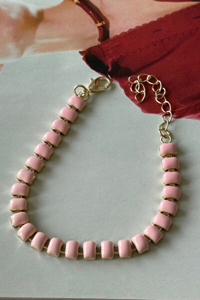 Trendy Butik Powder Pink Square Bracelet
