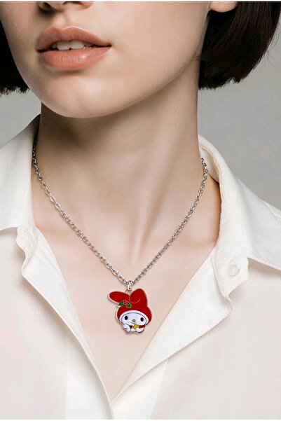 BBS My Melody Figured Red Hooded Character Gold Color Chain Necklace
