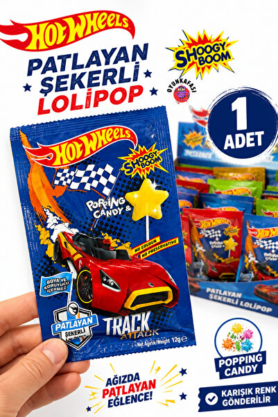 HOT WHEELS Arabalı Patlayan Şekerli Lolipop 1 Adet Popping Candy Şeker Araba ...