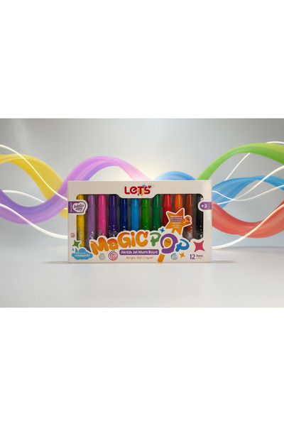 Lets Magicpop Süper Yıkanabilir Mum Boya 12 Renk
