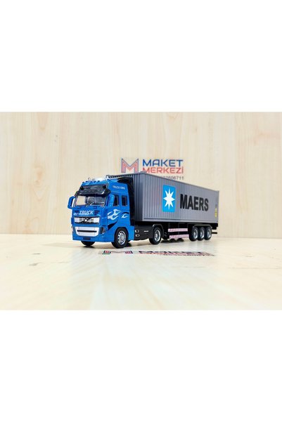 MAKETMERKEZİ 30 CM UZUNLUKTA 1/50 MAVİ VOLVO FH KONTEYNER TIR MAKETİ