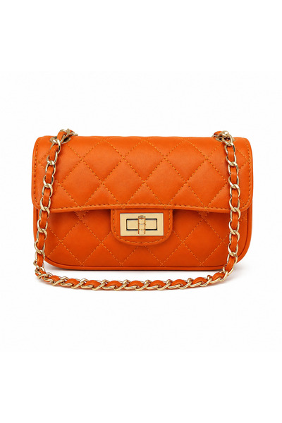 MAGNORA Geanta dama crossbody din piele naturala matlasata cu lant