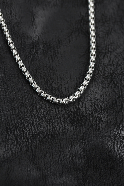 shopwave 316L Steel Silver Color Venetian Chain Model Men's Necklace