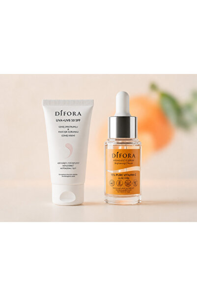 Ton Eşitleyici Aydınlatıcı Renkli Güneş Kremi & %15 Saf C Vitamini Leke Karşıtı Serum