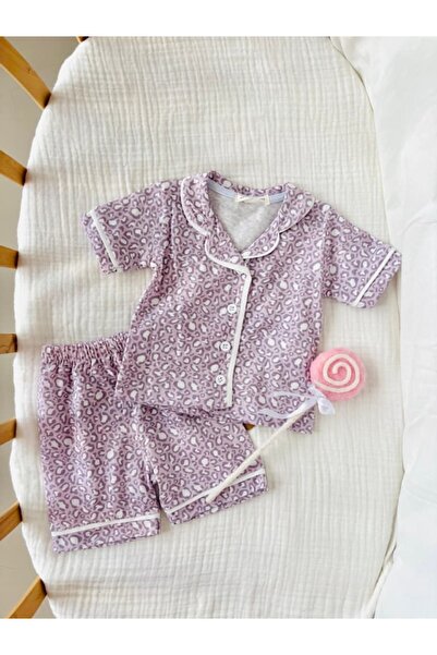 NUNU BABY Leo Yazlık Kız Bebek Pijama Takımı - Lila