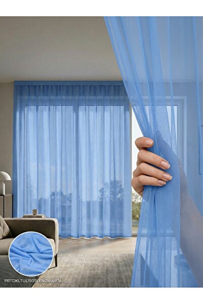 LEVENT ÖZEL PratikTül Raşel Dokuma Tül Perde 300x255 cm Orta Geçirgen