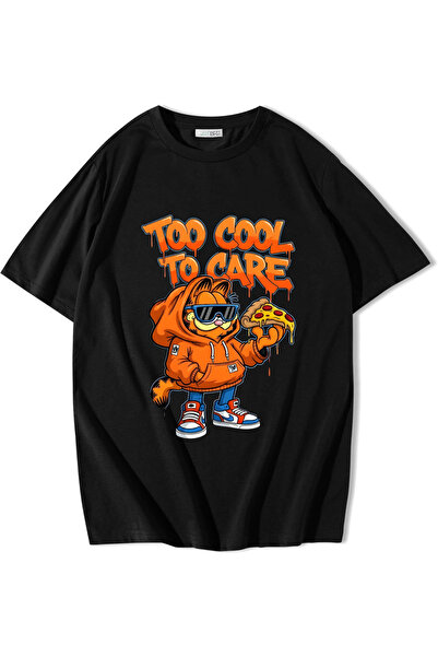 BRZ COLLECTION Tricou Unisex Oversize Too Cool To Care Negru