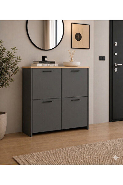 UDECCO MOBİLYA LUNA 4 Kapaklı Modern Ayakkabılık 90x91 cm MDF Ürün