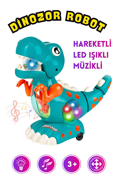 Vardem Işıklı Sesli Hareketli, Bump & Go Dinozor Oyuncak – Dans Eden Eğlencel...