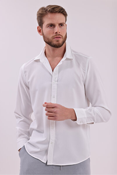 NIVARO Regular Fit Long Sleeve Breathable Linen Textured Easy-Iron Comfortabl...