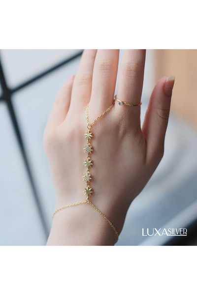 luxa silver jewellery Gold Renk Kararmaz Çelik Şahmeran - Sıralı Kutup Yıldız...