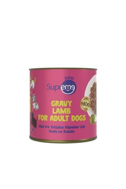 Supreme Dog Gravy Sos İçinde Kuzulu Mini Irk Yetişkin Köpek Konservesi 200Gr
