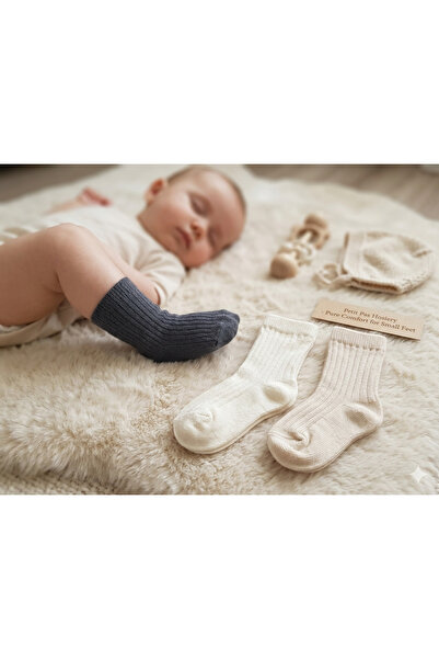PURE BABY NATURA عبوة من 3 جوارب للأطفال