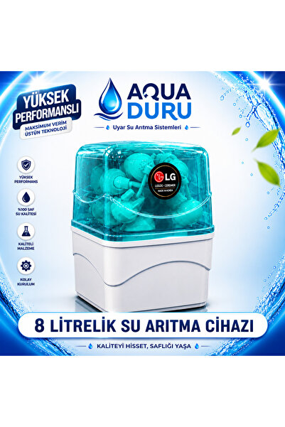 AQUA DURU Su Arıtma Cihazı 8 Litrelik Pompasız LG Chem (Mavi-Turkuaz)