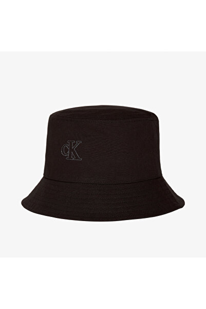 Calvin Klein Canvas Embossed Mono Stitch Kadın Siyah Şapka