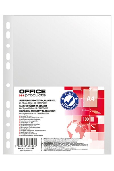 OFFICE products Folie protectie pentru documente A4, 50 microni, 100 folii/se...